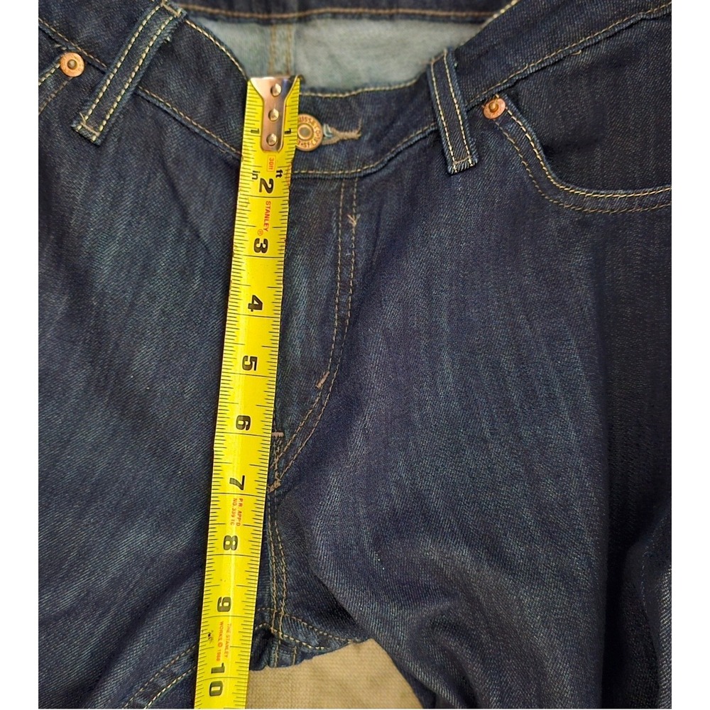 Levis 524 Too Superlow Jeans Dark Wash Slim Straight Denim Womens 15 Medium - Picture 9 of 11